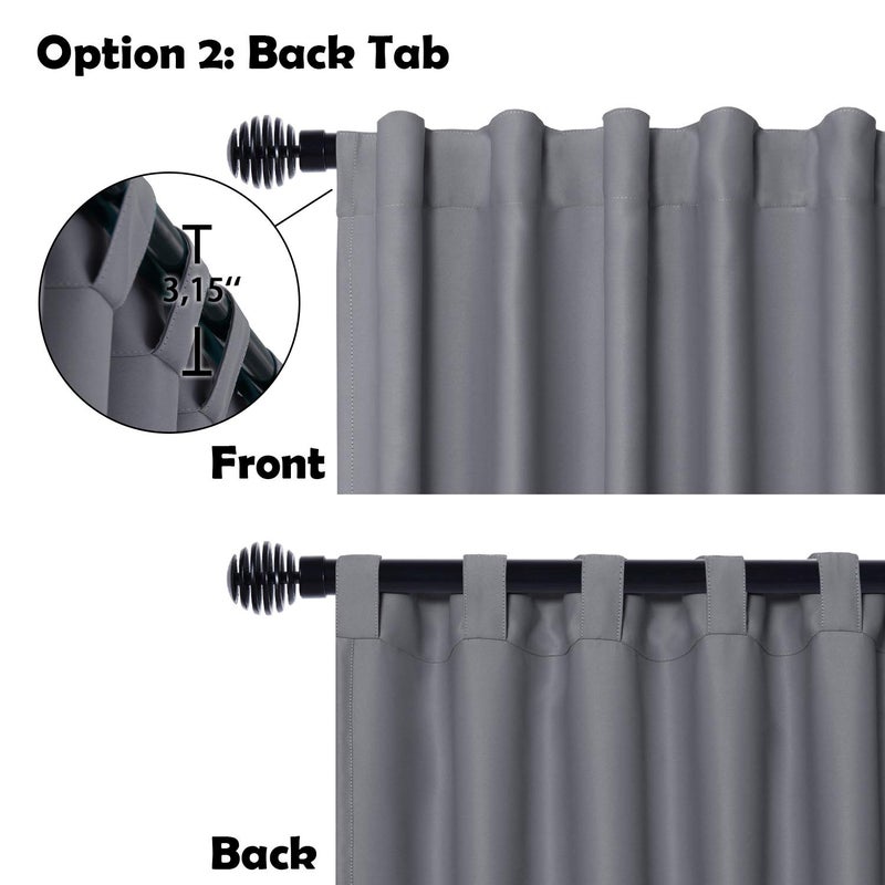 DWCN Patio Sliding Door Curtains - Extra Wide Curtains for Glass Door, Room Divider Blackout Thermal Curtain Panel with Back Tab & Rod Pocket for Bedroom Partition, 100 x 84 Inches, Dark Grey - Image 4